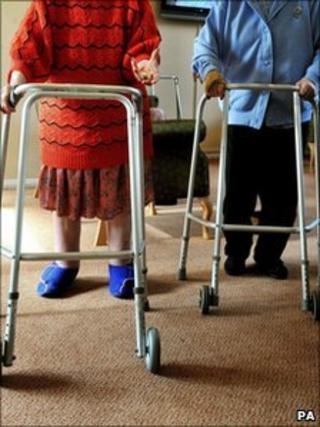 Elderly people in a nursing home
