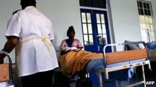 A patient at a hospital in South Africa