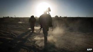 A file photo of a US soldier in Afghanistan