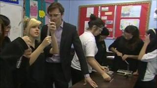 Ciaran Jenkins at Glyn Derw High School in Cardiff