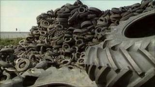 discarded tyres