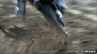 A motor bike in mud