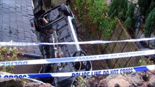 Car in garden