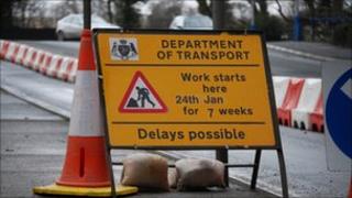 Quarterbridge roundabout road works
