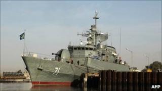 Iranian warship Alvand in the Gulf, file image