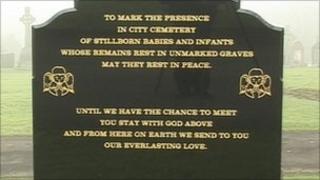 Memorial to stillborn babies buried in unmarked graves