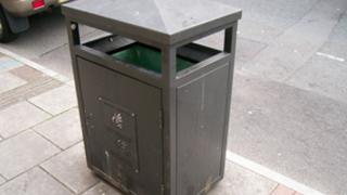 A bin in a street