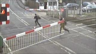 Youths caught on camera at crossing
