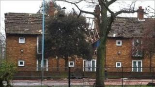 The scene of the explosion in South Ealing