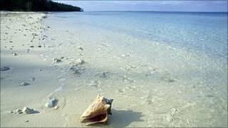 An unnamed beach in the Bahamas