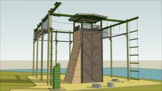An artist's impression of the high ropes facility