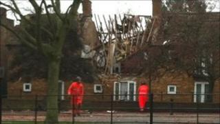 The scene of the explosion in South Ealing