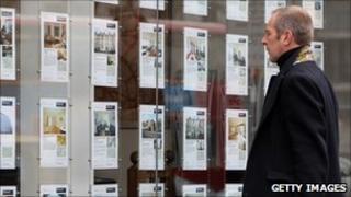 Looking in an estate agent's window