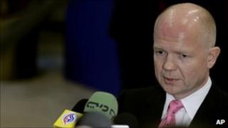 William Hague in Brussels on 21 February 2011