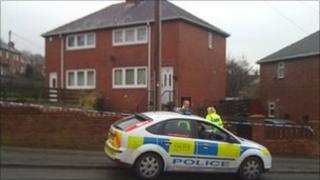 Police at the scene of the murder