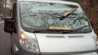 Minibus after the incident