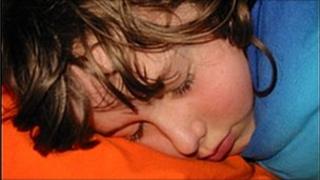 Young person sleeping