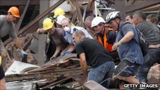 Rescuers searching for survivors of the Christchurch earthquake