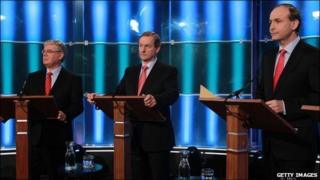 Eamon Gilmore of Labour, Enda Kenny of Fine Gael and Micheal Martin of Fianna Fail will take part in the final live television debate ahead of the election