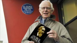 Ken McGilloway with his book on George Sigerson