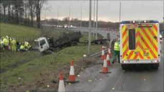 M73 crash - picture by Barrie Pentney
