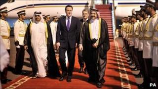 David Cameron arrives in Qatar