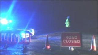 Road closed sign