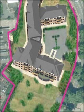 Aerial view (image from Staffordshire County Council)