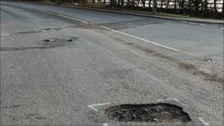 Road with potholes