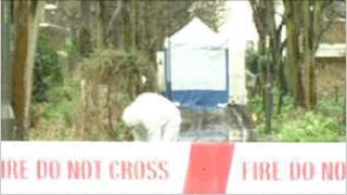 The crime scene in Angerstein Lane, Blackheath
