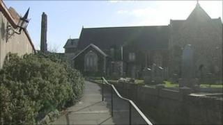 The girl was attacked in the church grounds