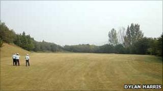 The golf course at Pyongyang in North Korea
