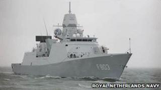 The Dutch warship Tromp (image from Dutch navy website)