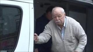 David Parkinson exiting prison van