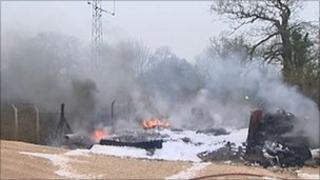 Tyre fire at Marr