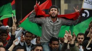 Protesters in Benghazi