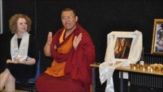 Lama Abhay Rinpoche in Wilmslow High School