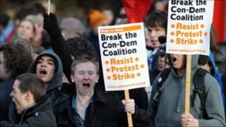 Protesters at Lib Dem conference