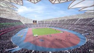 An artist's impression of the main Olympic Stadium