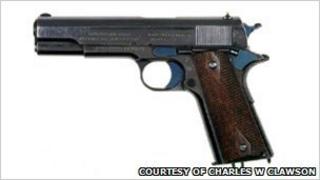 A Colt M1911, from the collection of Charles W Clawson