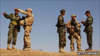 British forces training Afghan soldiers - photo taken in 2009