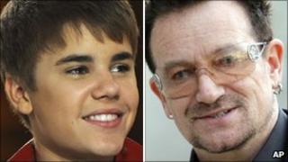 Justin Bieber and U2's Bono