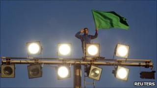 Gaddafi supporter in Tripoli (21/03)