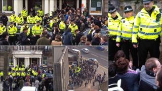 Police and protesters