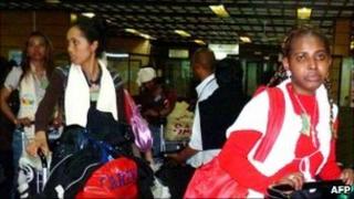 Some of the maids arriving in Antananarivo airport