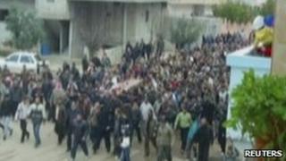 Funeral procession in Deraa - 24 March 2011