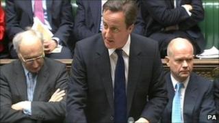 David Cameron addressing MPs