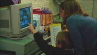 Woman working with children
