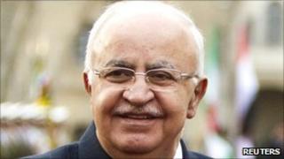 Syrian Prime Minister Mohammed Naji al-Otari in Tehran on 9 March 2011