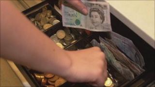 Money in till